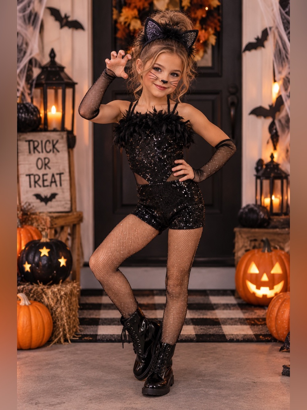 Black Sequin Kids Dance Costume - A Wish Come True 25119X